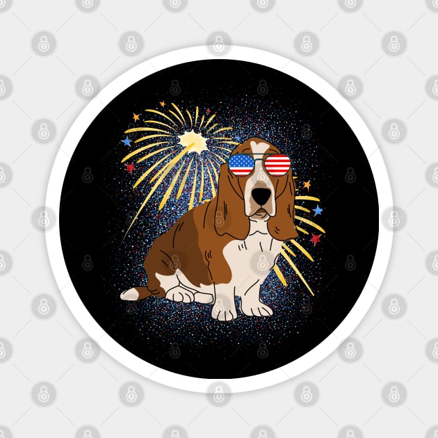 Cool Dog USA flag Patriotic 4th July independence day coolest shirt for july forth Magnet by BoogieCreates